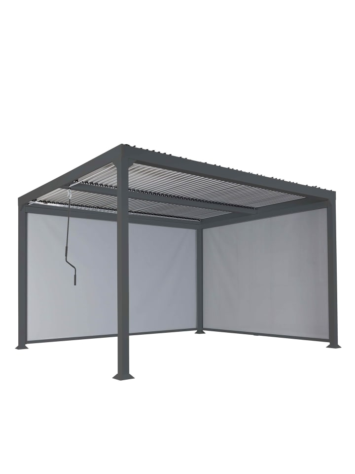 Alu Pergola L41 mit 2x Seitenwand, Anthrazit