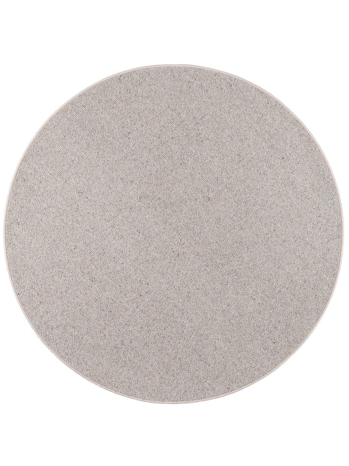 Natur-Teppich Wolle Berber Rund in grau