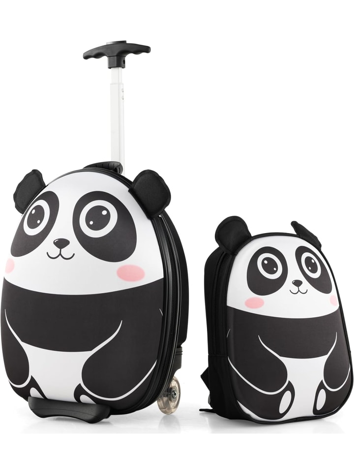 2 tlg. Kinderkoffer Rucksack in Schwarz