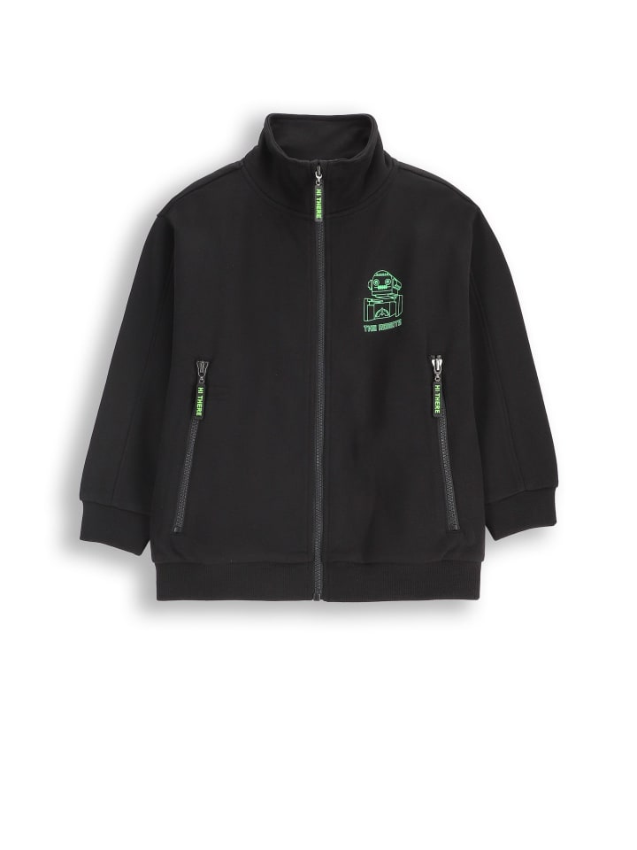 Reißverschlussjacke in schwarz