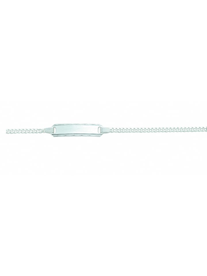 Damen 925 Silber Flach Panzer Armband 14 cm Ø 1,8 mm in silber