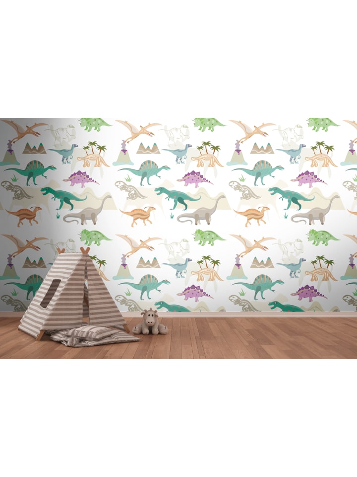 Tapete Jurassic Adventure in Bunt
