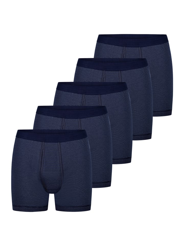Retro Short / Pant Feinripp Ringel in Marine