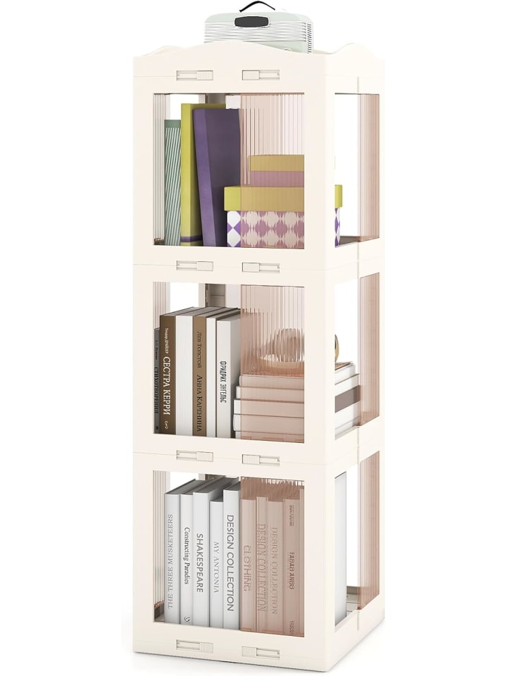 360° drehbares Bücherregal in Weiß