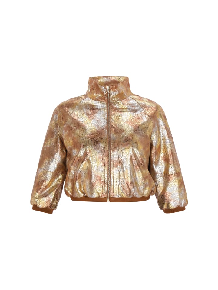 Women Jacket in gold snake