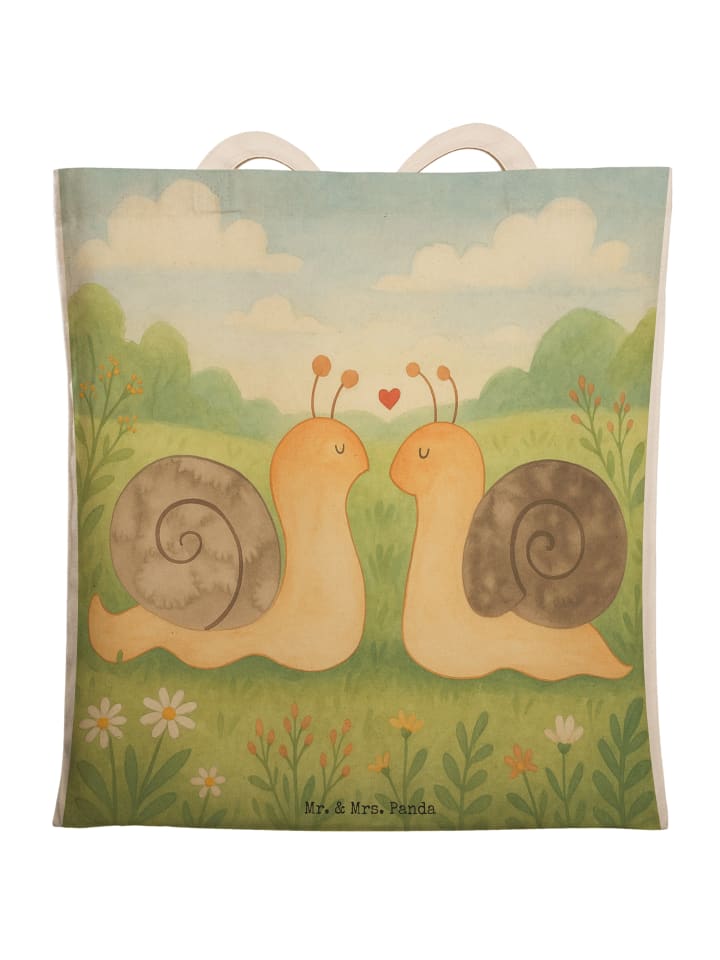 Beuteltasche Schnecken Liebe Design ohne Spruch in Weiß