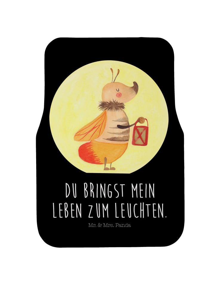 Autoteppich Glühwürmchen mit Spruch in Schwarz