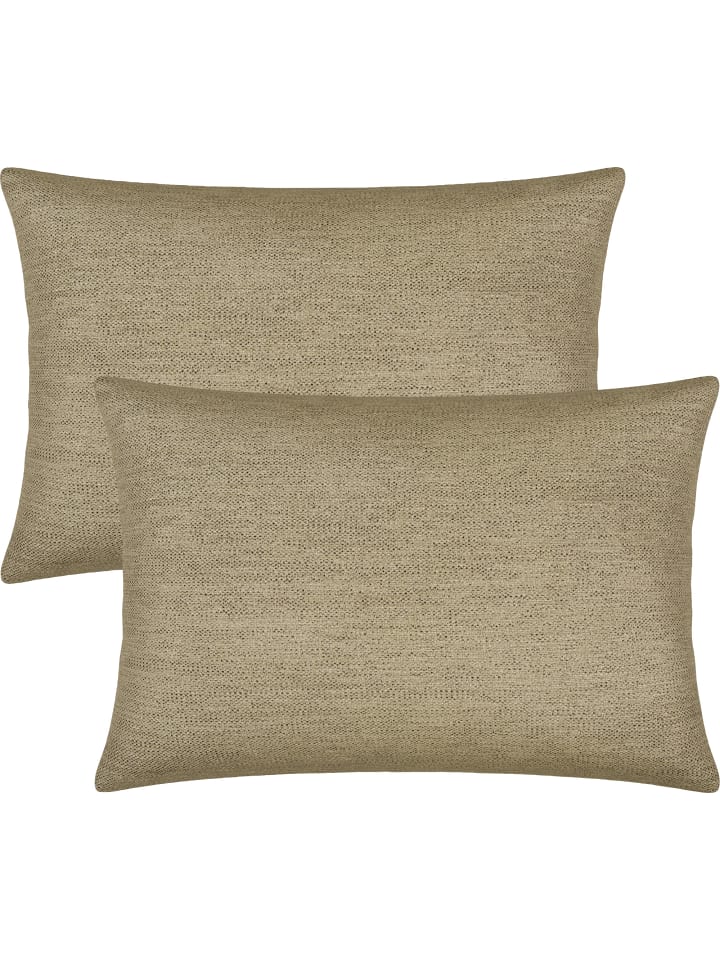 Jacquard Kissenhülle 2er-Pack York in beige