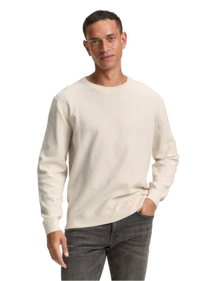 Pullover STRUCTURED CREWNECK KNIT in Beige