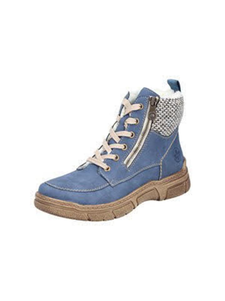 Schnürstiefelette in blau