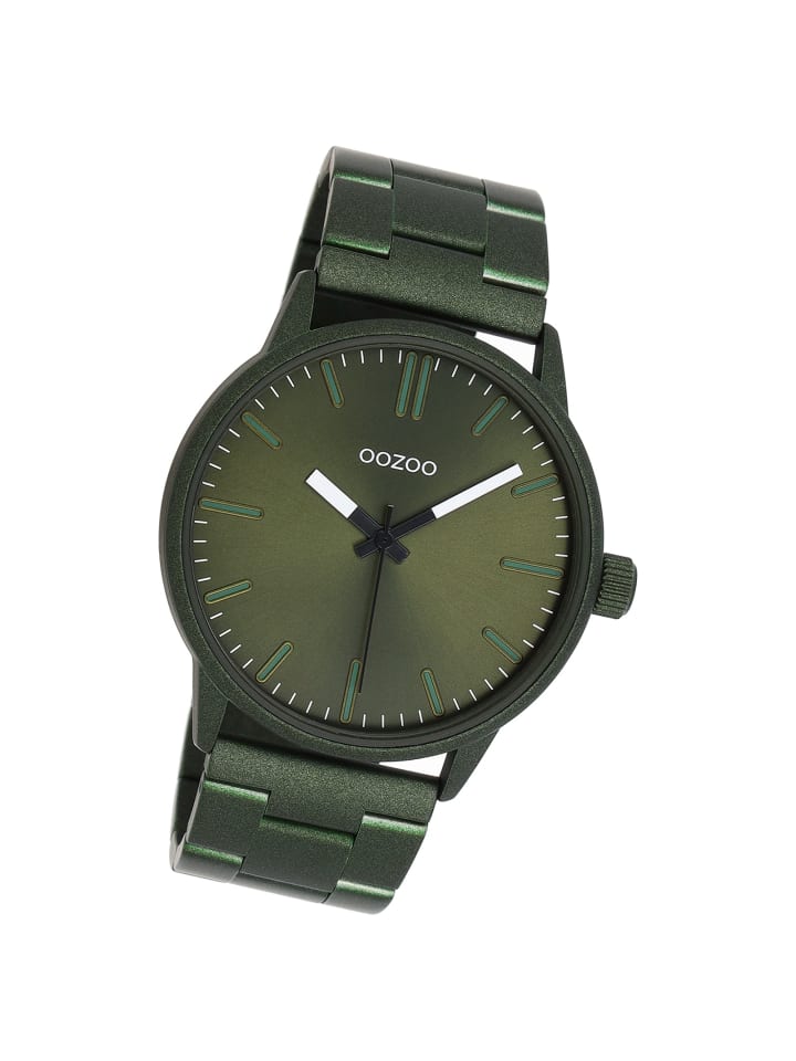 Analog-Armbanduhr Oozoo Timepieces grün groß (ca. 45mm)