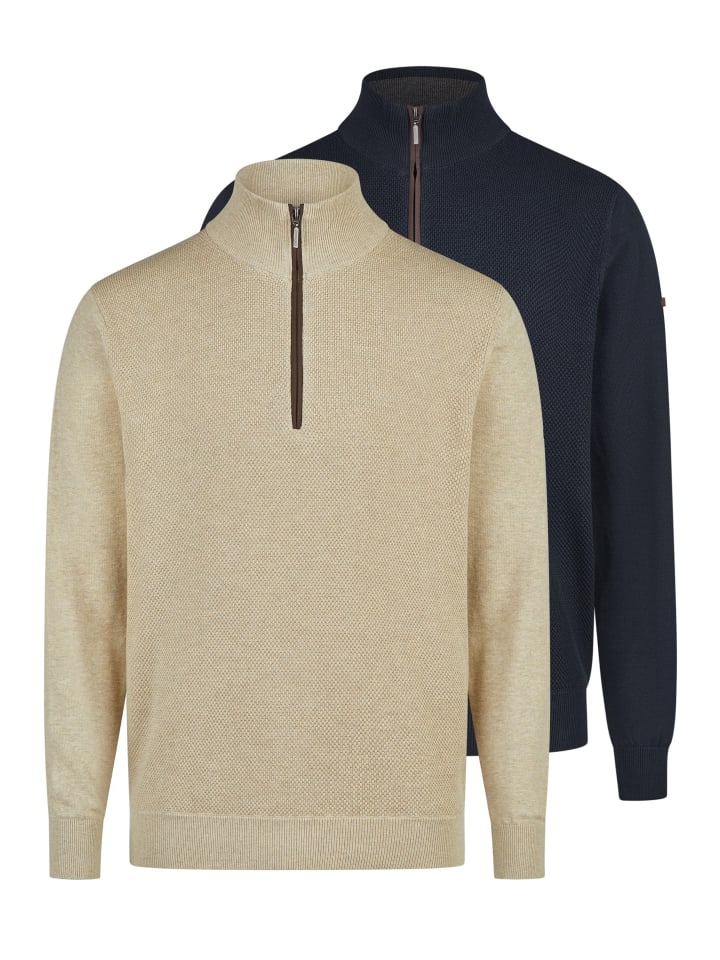 Troyer Basic in Beige / dunkelblau