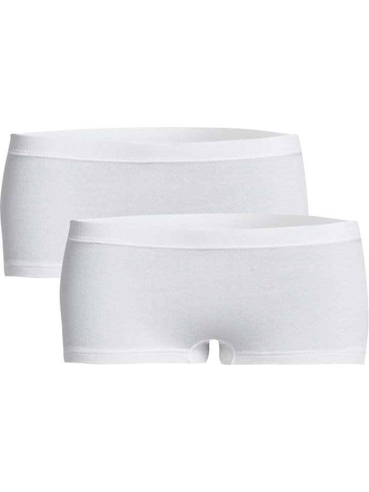 Baumwolle, Feinripp Pants 2er-Pack in weiß