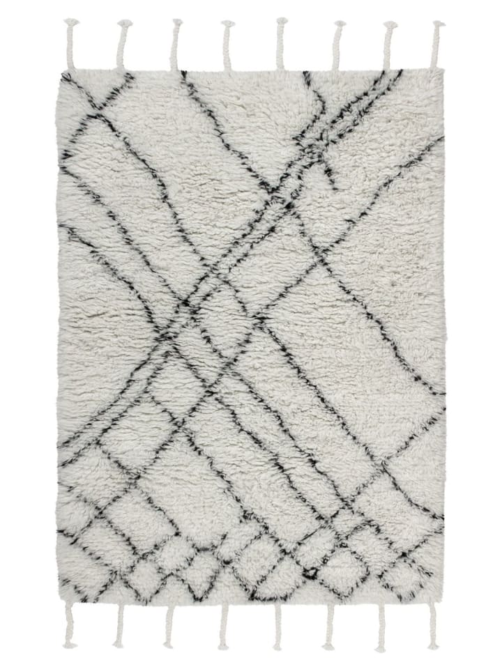 Hochflor Teppich Clara 130 in Natur Elfenbein