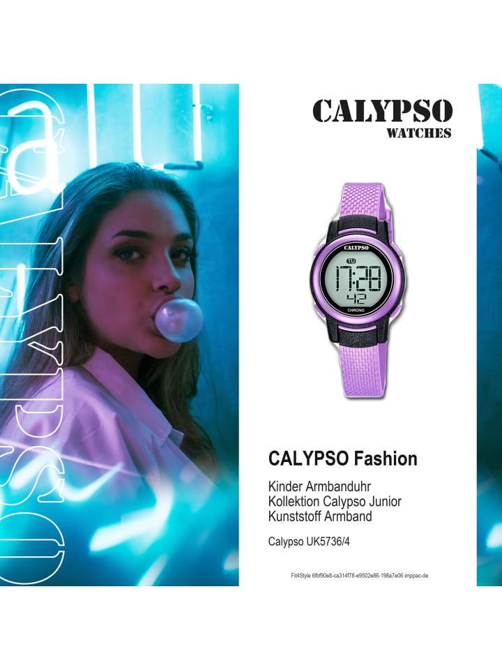 Calypso Digital-Armbanduhr Calypso Junior lila klein (ca. 29mm