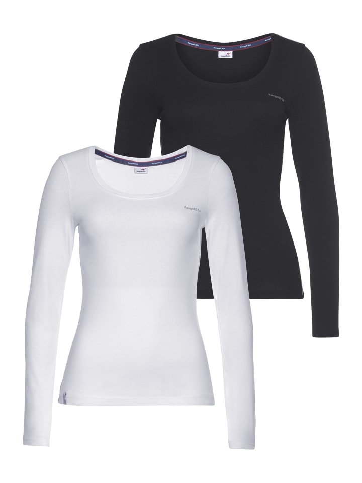 Langarmshirt in schwarz-weiß