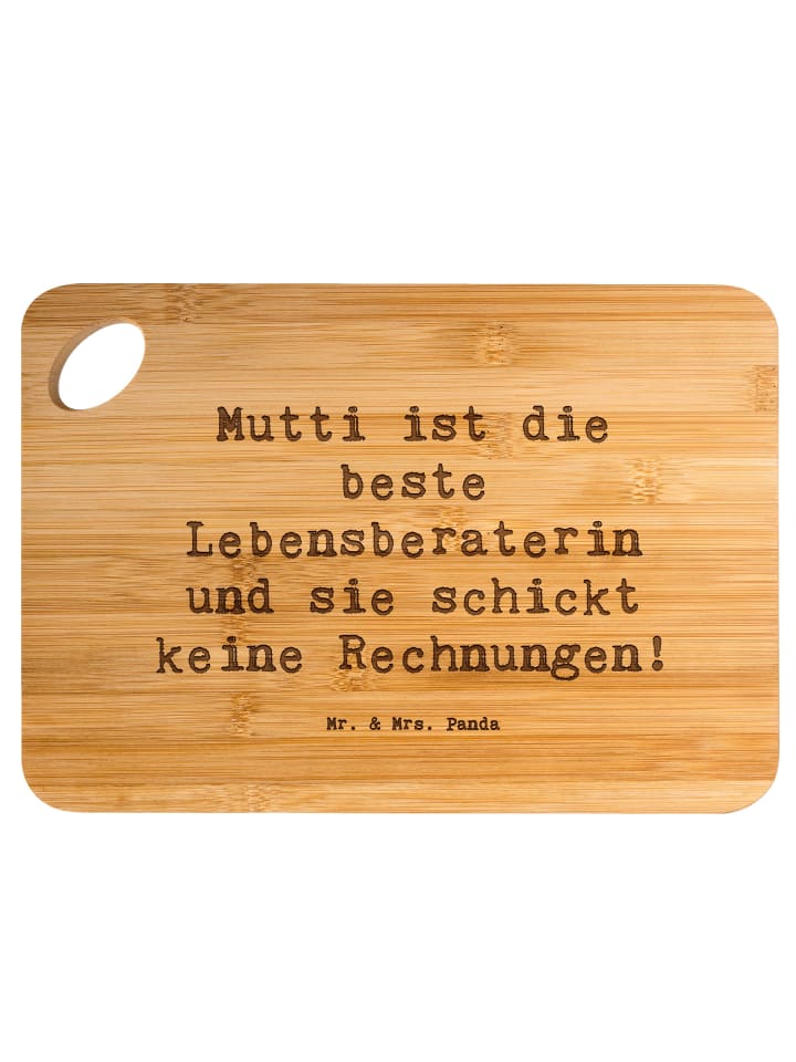Frühstücksbrett Spruch Mama Ratschläge mit Spruch in Braun