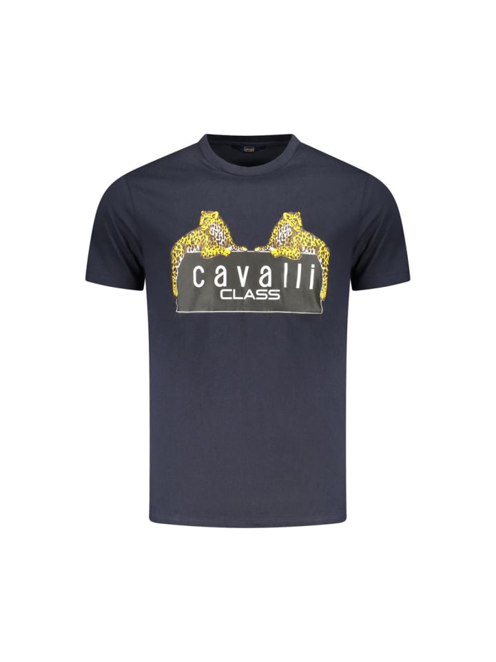 Blau Baumwolle Herren T-Shirt
