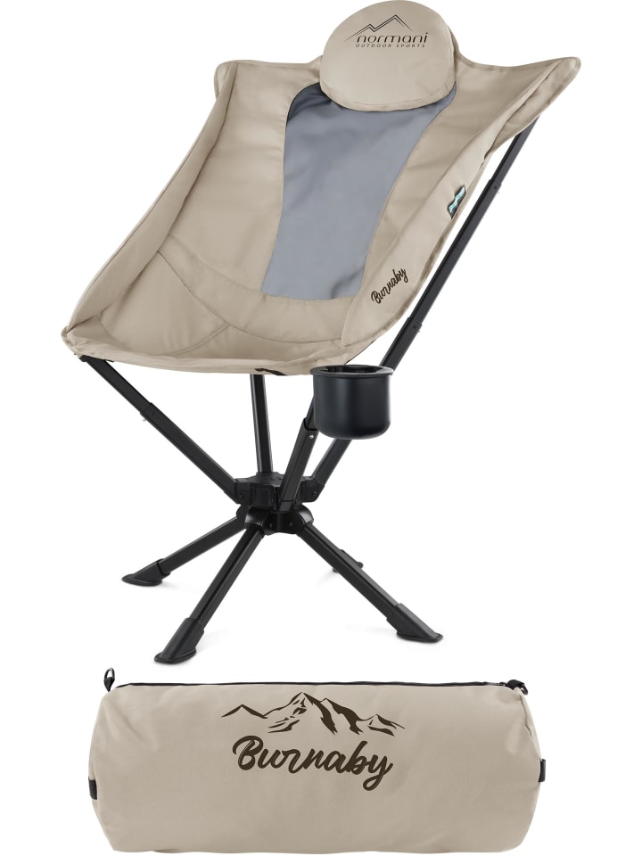 Campingstuhl mit Getränkehalter Burnaby in Beige