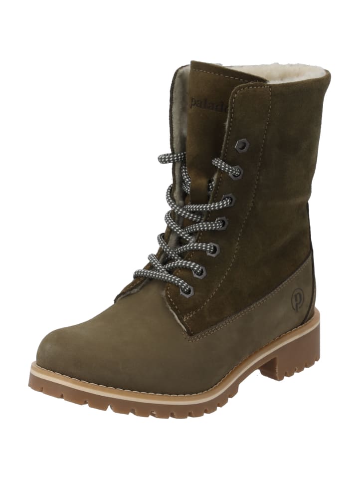 Schnürstiefel Phasti in Olive