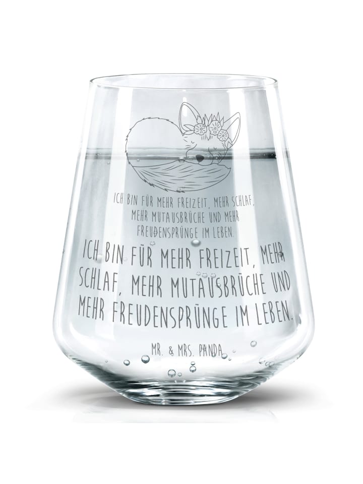 Tumbler Wüstenfuchs Blumen mit Spruch in Transparent