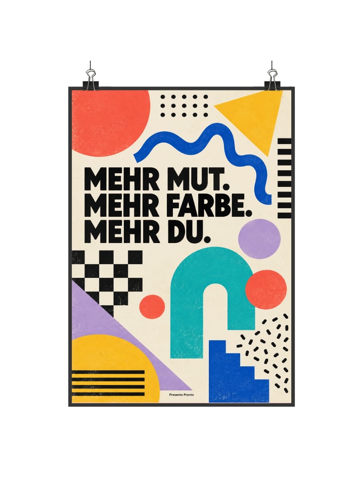 Poster Form verspielt Design mit Spruch in Weiß