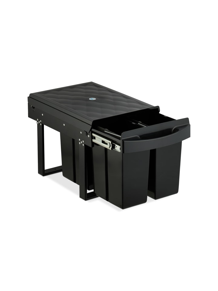 Einbaumülleimer in Schwarz - 4x 8 l