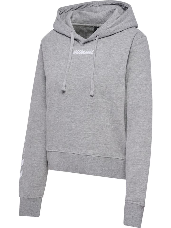 Hoodie "Hmlelemental Short Hoodie Woman" in Grau