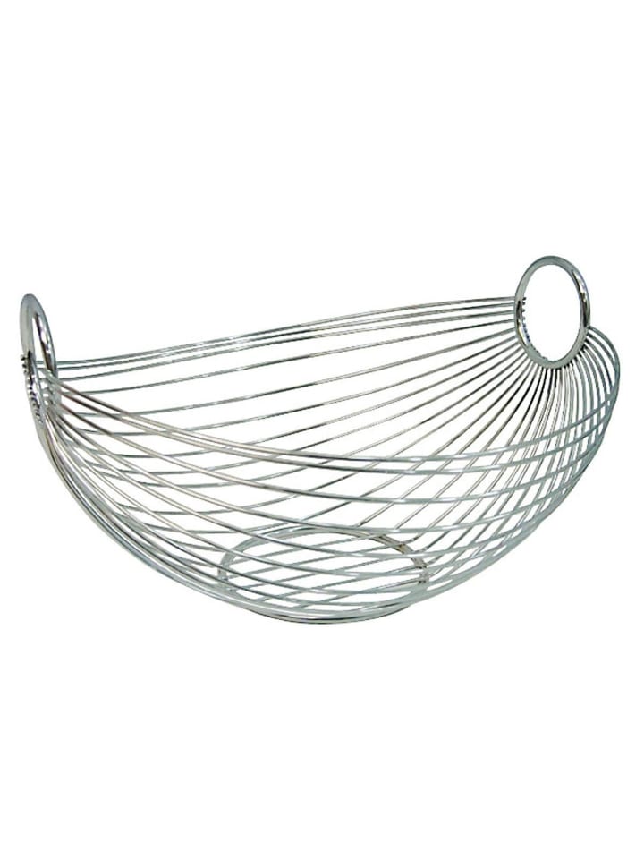 Obst- und Gemüsekorb - Metall in Silbern, 26 x 16 x 28 cm