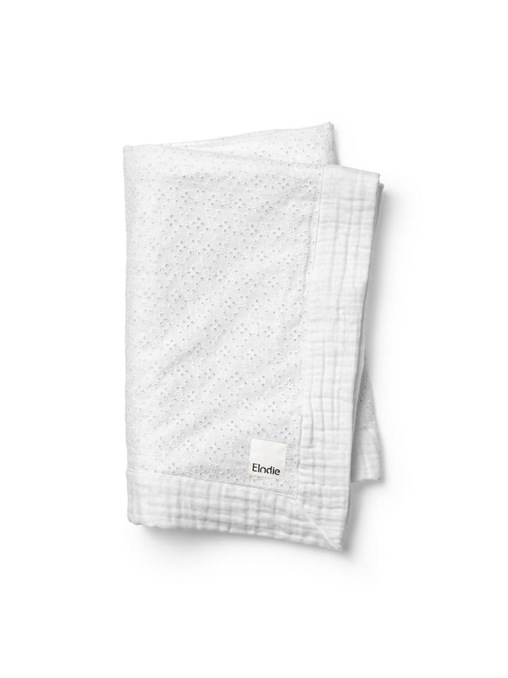 Soft Cotton Decke - Embroidery Anglaise, 100x75cm, in Weiß