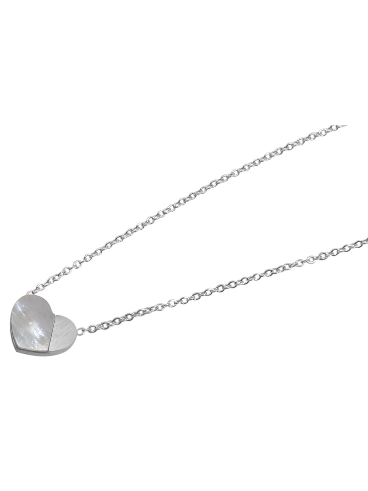 Damen Halskette mit Anhänger – Herz aus Edelstahl in silber