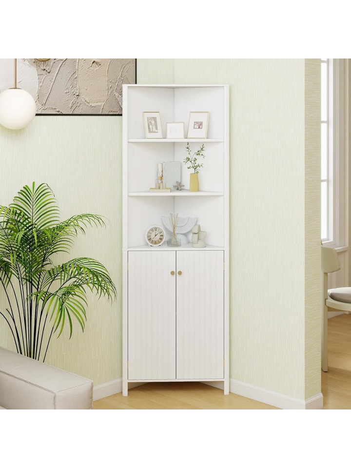 Küchenschrank schmal Eckschrank 172,5 cm hoch in Weiß