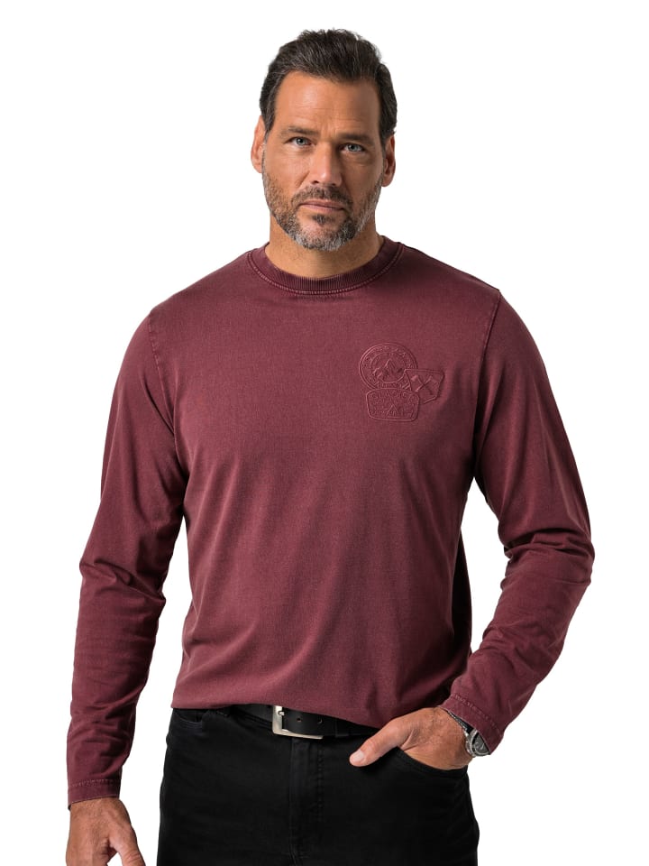 Kurzarm T-Shirt in mahagoni