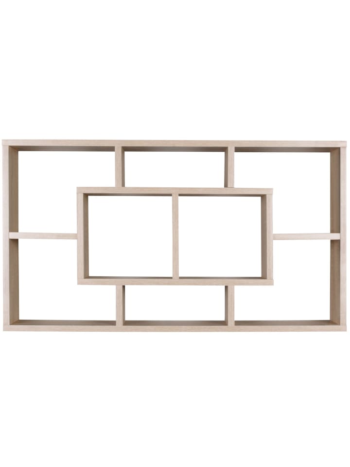 Wandregal in Grau / Spanplatte / 85x16x48