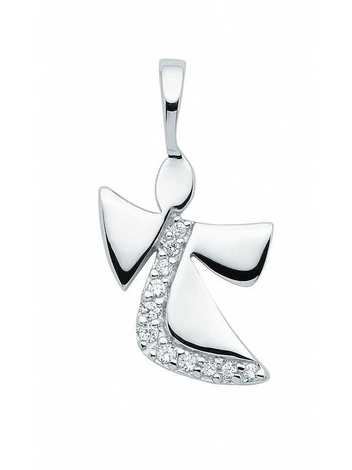 Damen 925 Silber Anhänger mit Zirkonia in silber