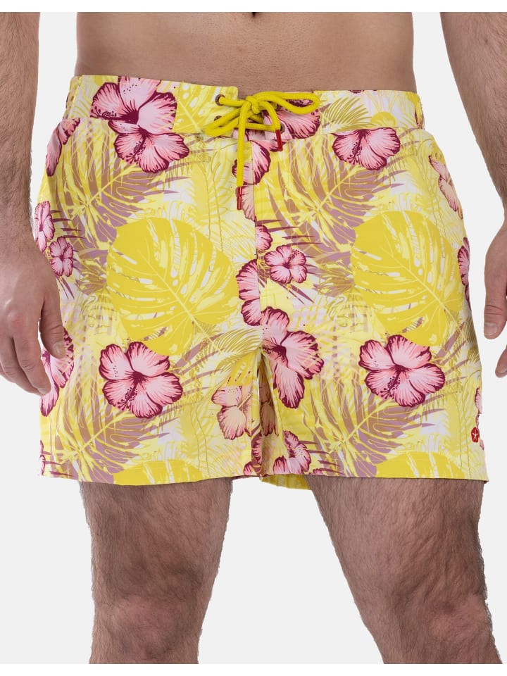 Badeshorts RIBEIRA in Yellow Printed