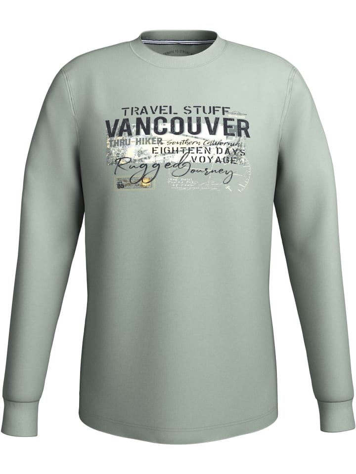 Rundhalsshirt in Oliv