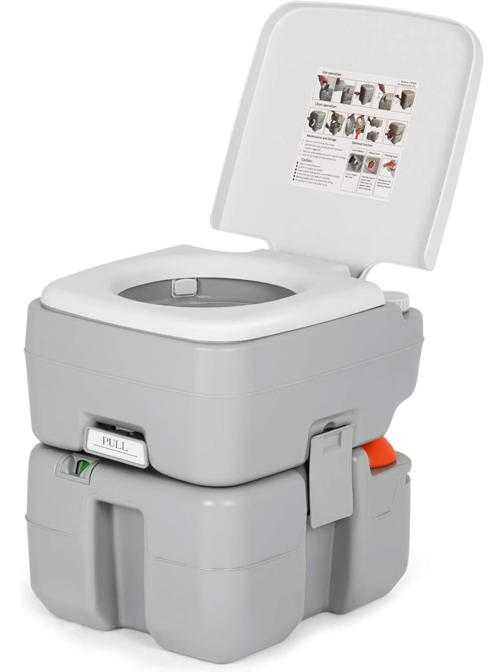 20+10L Campingtoilette Auslaufsich in Grau