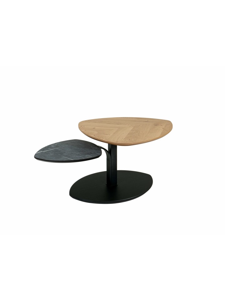 COUCHTISCH höhenverstellbar Cindi 110x47x70 Echtholz Wildeiche/Schwarz
