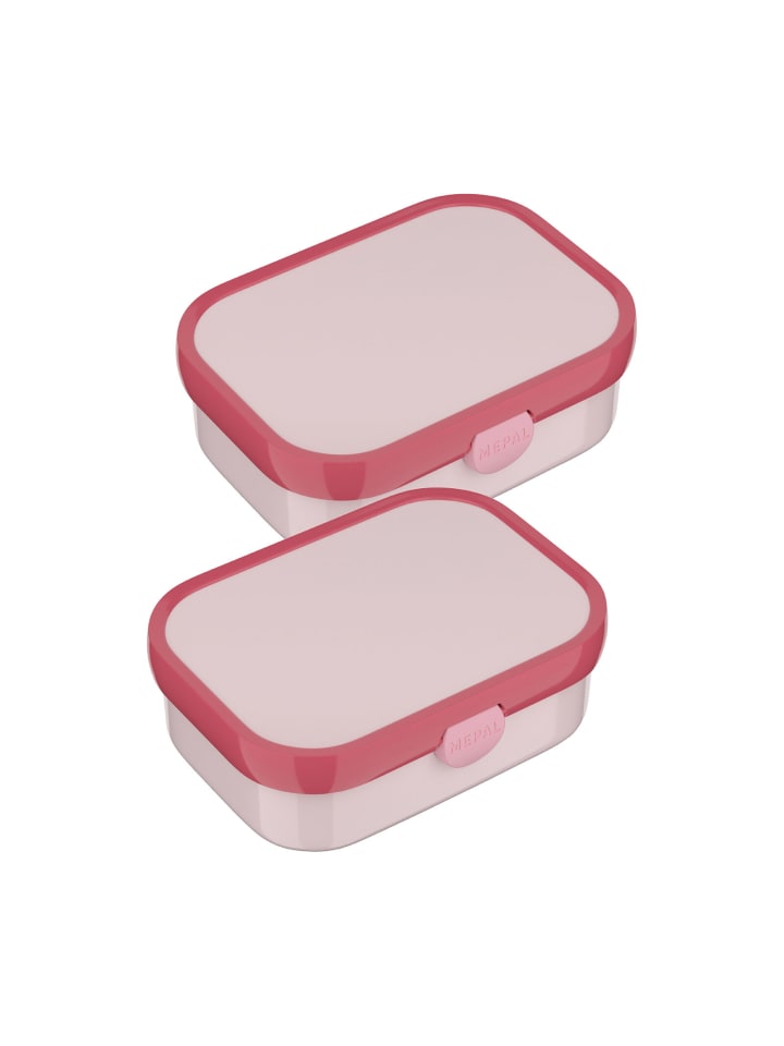 2er Set Brotdosen mit Einsatz & Gabel Campus in Cool Pink 700 ml