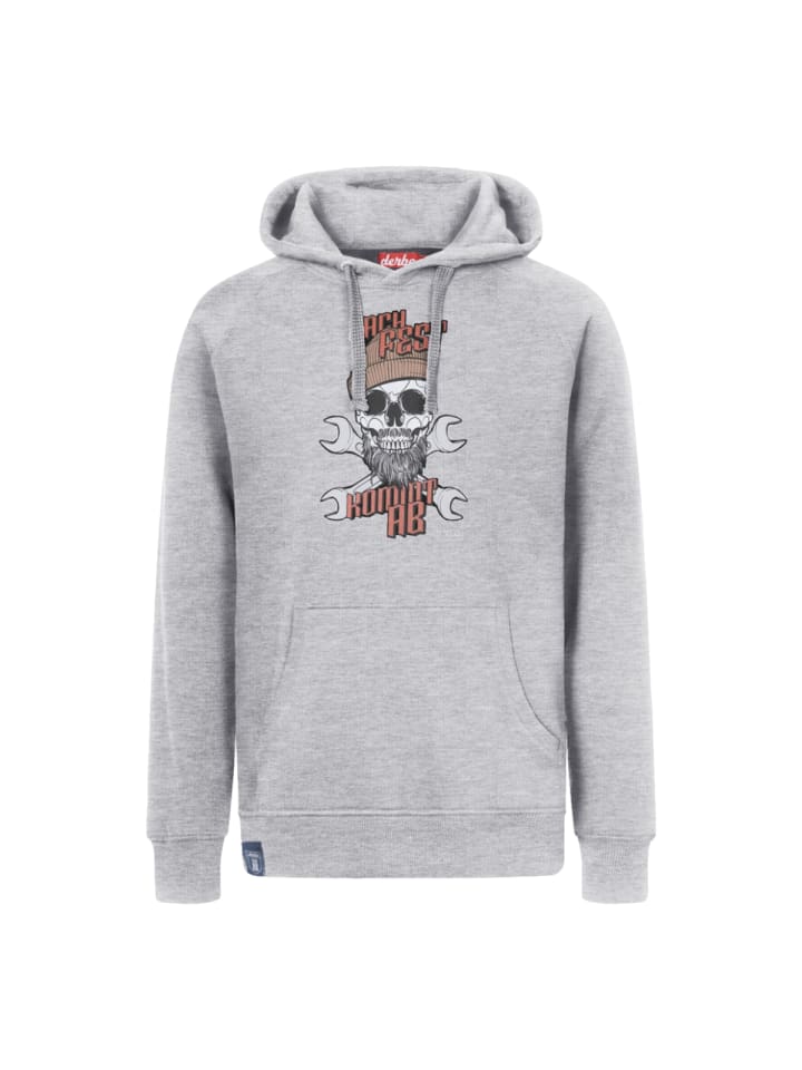 Hoodie in grey melange
