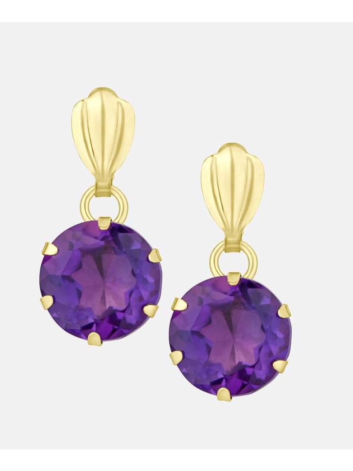 Ohrhänger aus 375 Gelbgold mit Amethyst