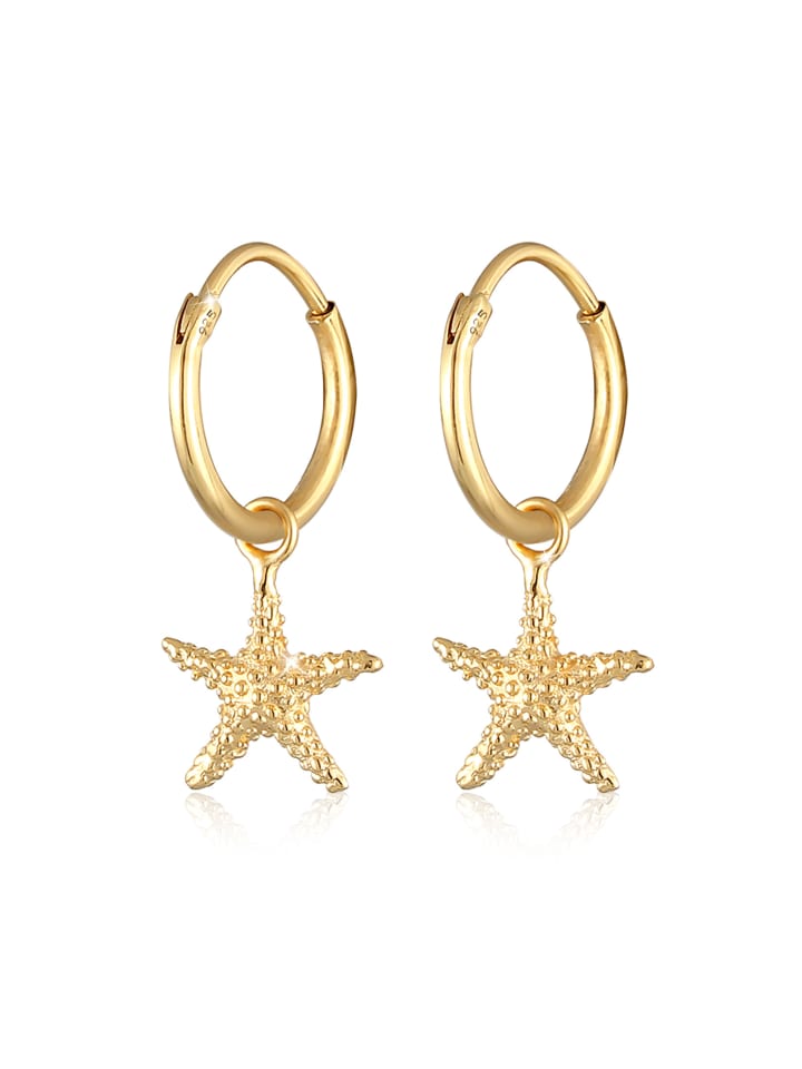 Ohrringe 925 Sterling Silber Seestern in Gold