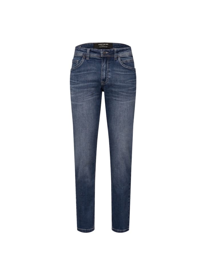 Jeans in indigo blue random wash