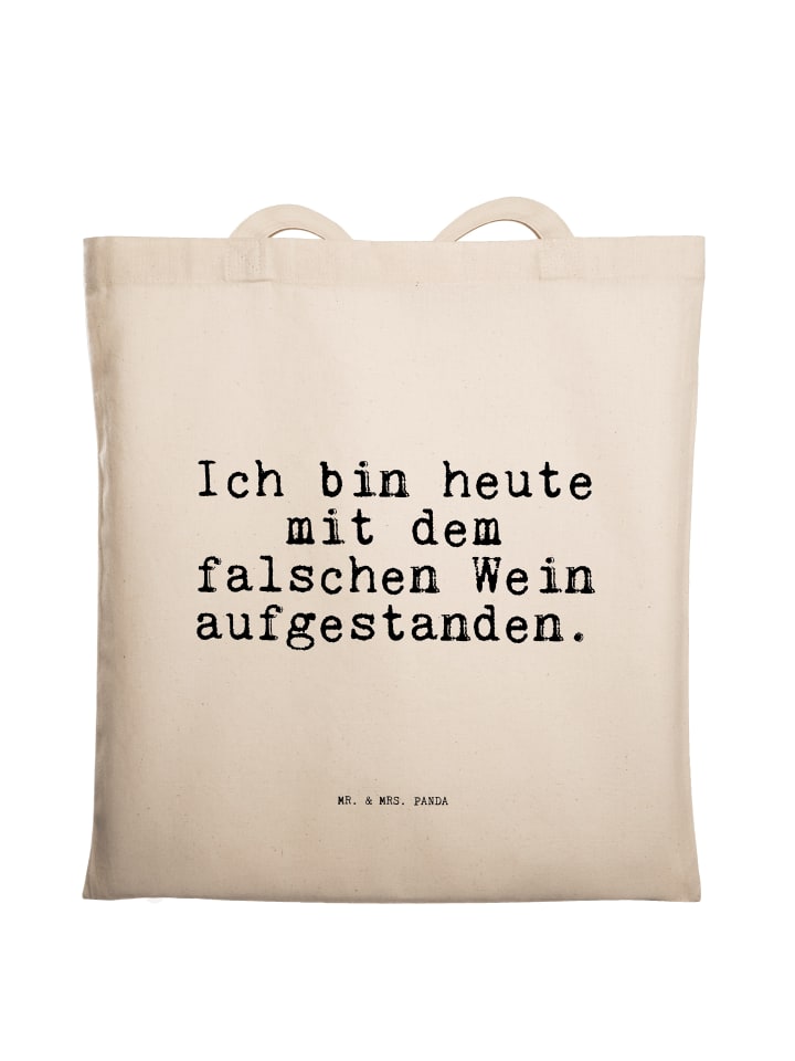 Tasche Ich bin heute mit... mit Spruch in Creme