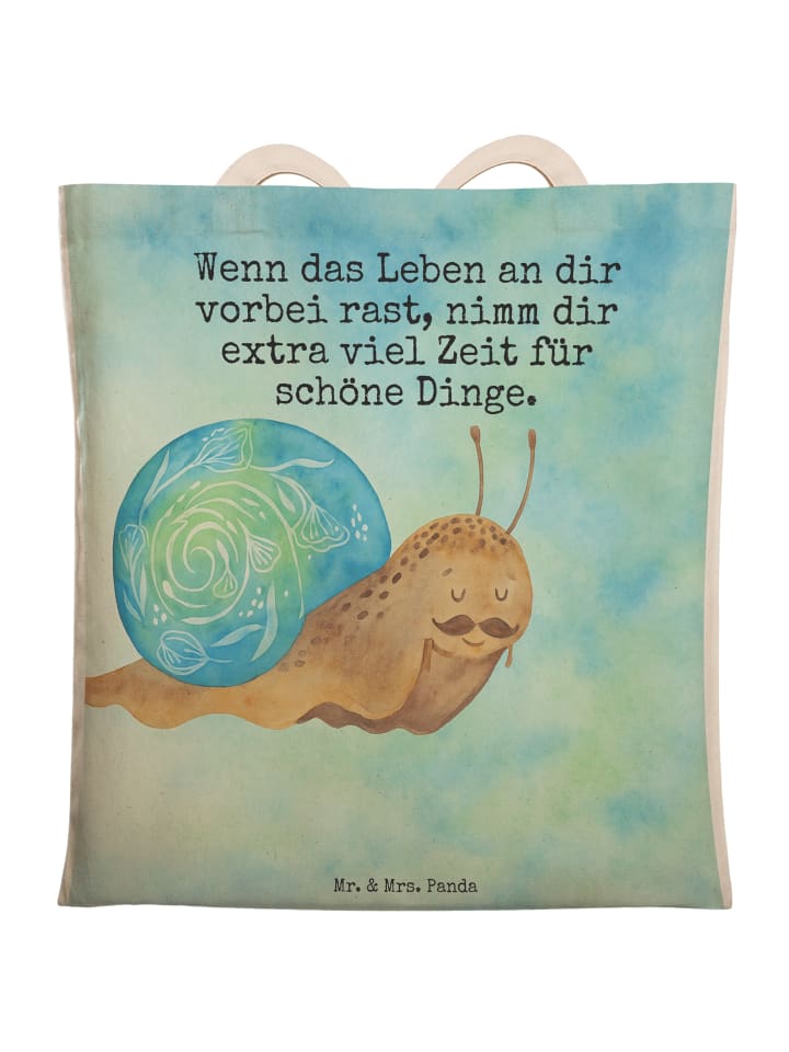 Umhängetasche Schnecke Sir Design mit Spruch in Weiß