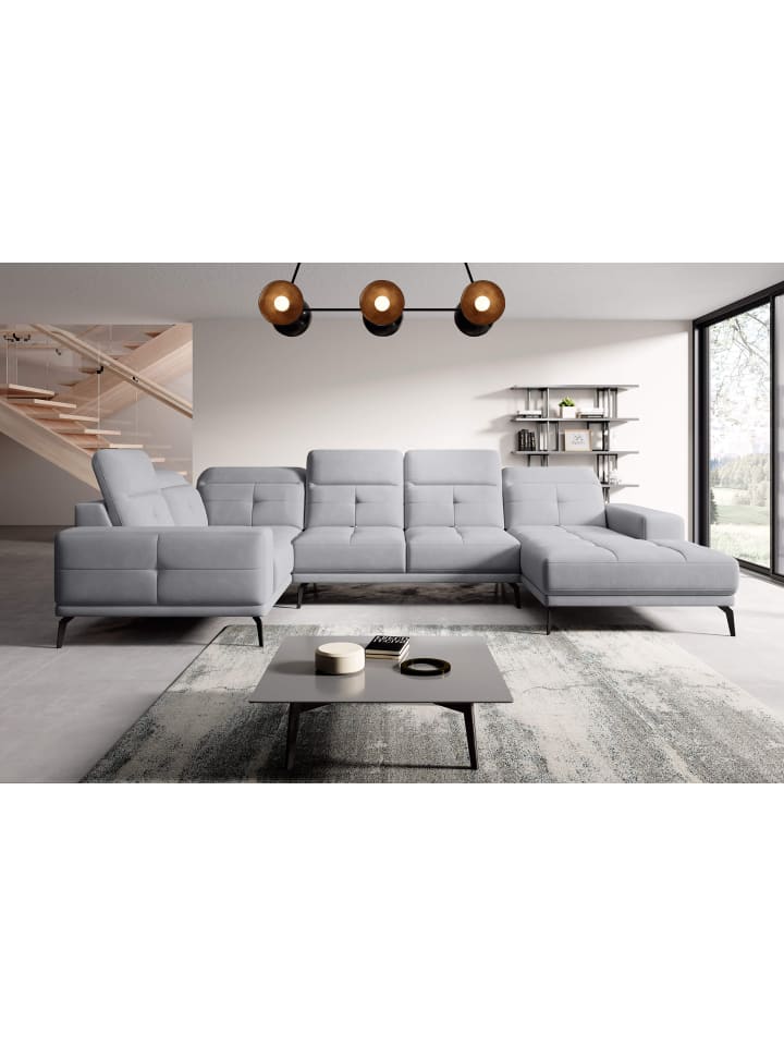 Nevido Recamiere Links in Stone -  (L) 201 x (B) 350 x (H) 77 cm