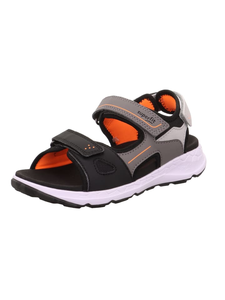 Sandale CRISS CROSS in Grau/Orange