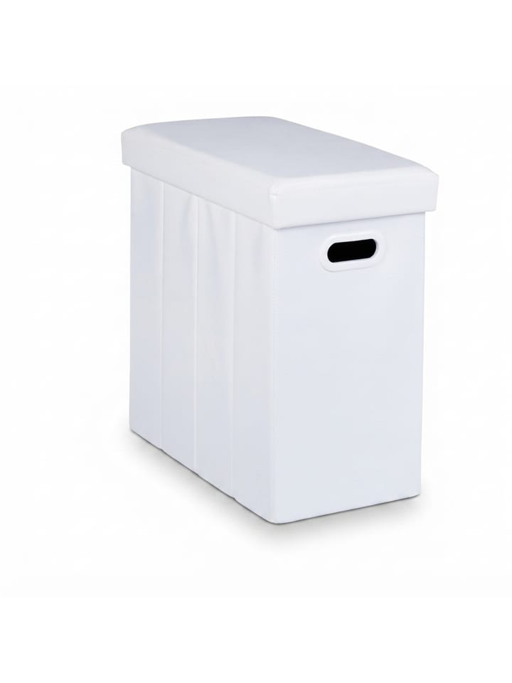 Sitzhocker in Weiß - (B)48,5 x (H)49 x (T)27 cm