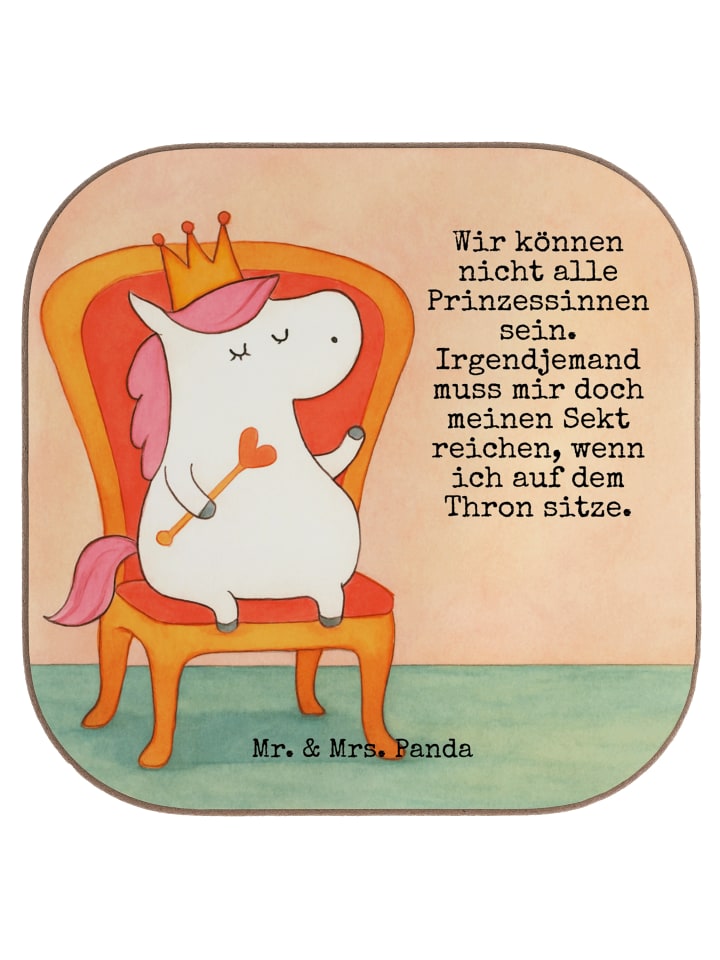 gläseruntersetzer Einhorn Prinzessin Design mit... in Weiß